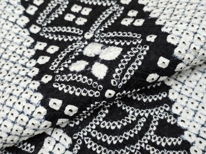 平和屋本店●極上　本疋田絞り　小紋　切嵌吉祥文　黒地　ほていや扱い　逸品　CYAA4819s6