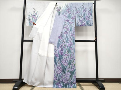 平和屋本店●極上　訪問着　作家物　手描き　草花文　暈し染め　逸品　未使用　CYAA4823s6