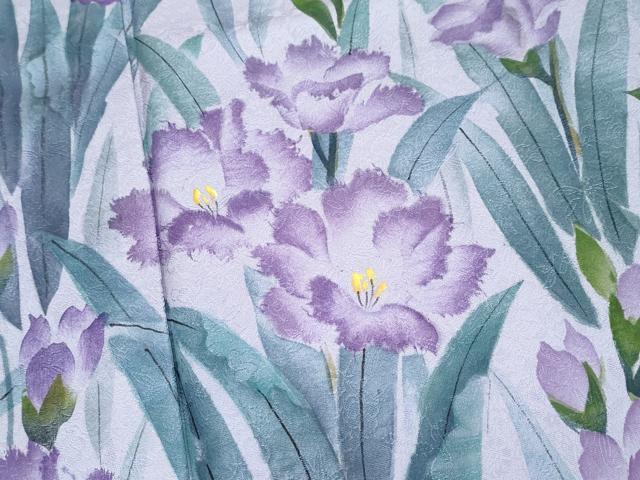 平和屋本店●極上　訪問着　作家物　手描き　草花文　暈し染め　逸品　未使用　CYAA4823s6