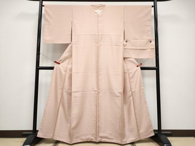 平和屋着物●極上 京都・西陣 織元ブランド 秦流舎 お召 色無地 秦流織 有職浮文織 草木織彩襲 赤白橡色 反端付き 逸品 未使用 CYAA4824s6