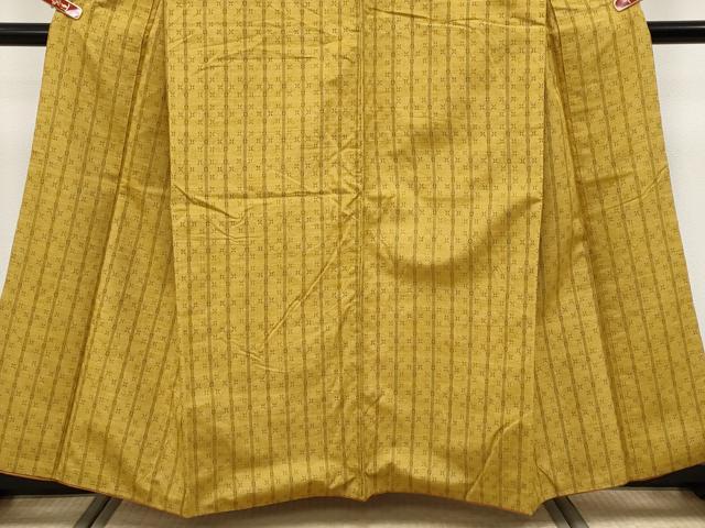 平和屋着物●極上　紬　花織　山吹茶色地　逸品　CYAA4825s6