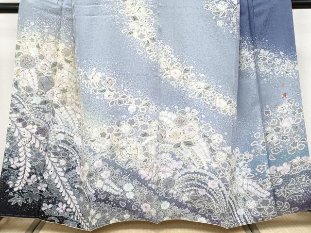 平和屋本店●極上　吉乃一廉　幻の辻が花　訪問着　暈し染め　銀通し地　逸品　未使用　CYAA4833s6