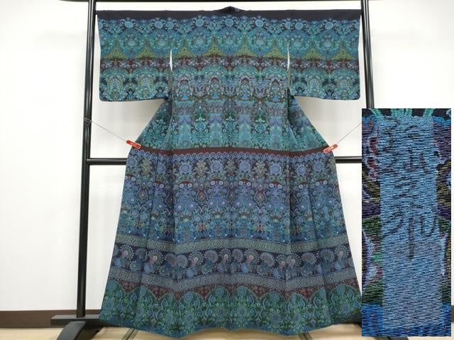 平和屋本店●極上　前田仁仙　仁仙更紗　訪問着　更紗花唐草文　逸品　CYAA4834s6