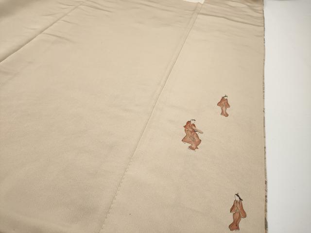 平和屋着物●極上　中国三大刺繍　相良刺繍　総刺繍　訪問着　人物風景文　肌色地　逸品　CYAA4840s6