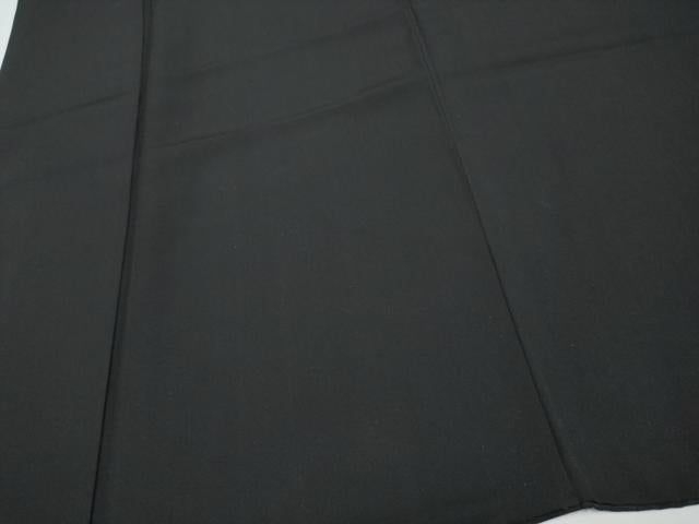 平和屋着物●極上　男性　黒紋付　羽織・長襦袢セット　羽裏：風景文　長襦袢：空五倍子色地　逸品　CYAA4846s6