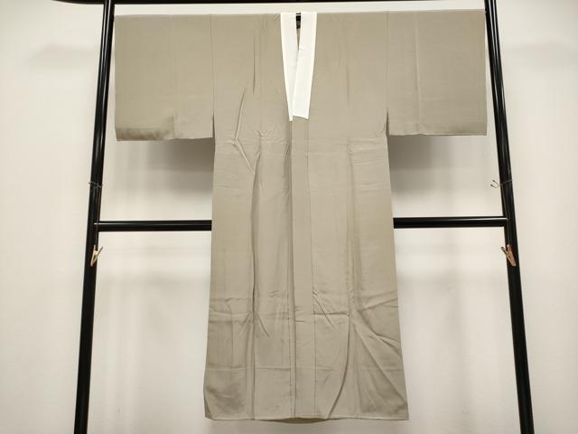 平和屋着物●極上　男性　黒紋付　羽織・長襦袢セット　羽裏：風景文　長襦袢：空五倍子色地　逸品　CYAA4846s6