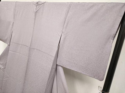 平和屋着物●極上　色無地　霞地紋　鳩羽鼠色地　逸品　CYAA4854s6