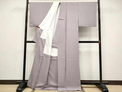 平和屋着物●極上　色無地　霞地紋　鳩羽鼠色地　逸品　CYAA4854s6