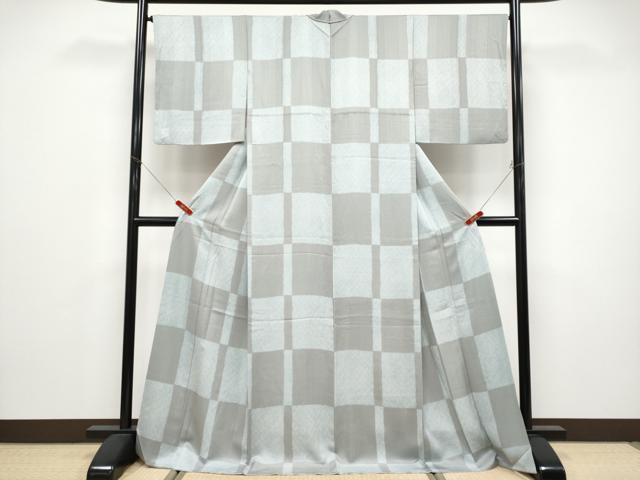 平和屋着物●極上　小紋　変わり市松文様　逸品　CYAA4857s6