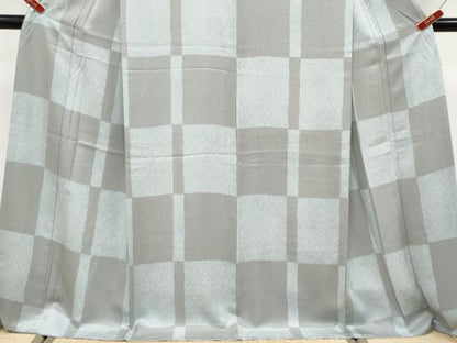 平和屋着物●極上　小紋　変わり市松文様　逸品　CYAA4857s6