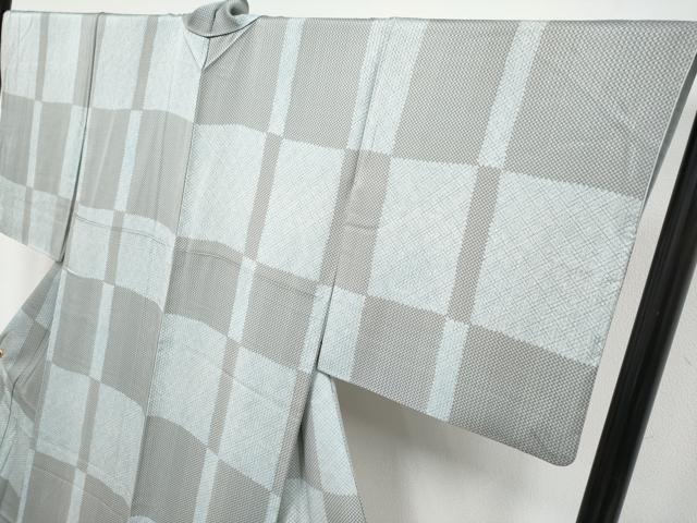 平和屋着物●極上　小紋　変わり市松文様　逸品　CYAA4857s6