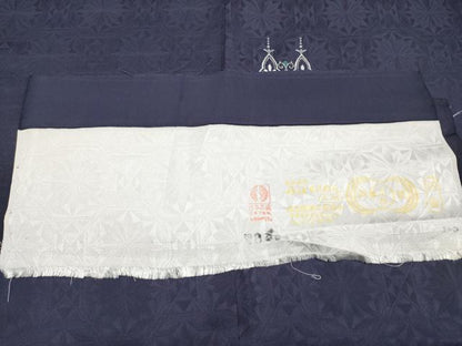 平和屋着物●極上　訪問着　総刺繍　花唐草文　紫黒色地　銀糸　反端付き　逸品　未使用　CYAA4859s6