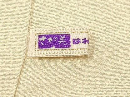 平和屋本店●極上　友禅作家　大槻純　訪問着　草花文　金銀彩　蜂蜜色地　さが美扱い　逸品　未使用　CYAA4865s6