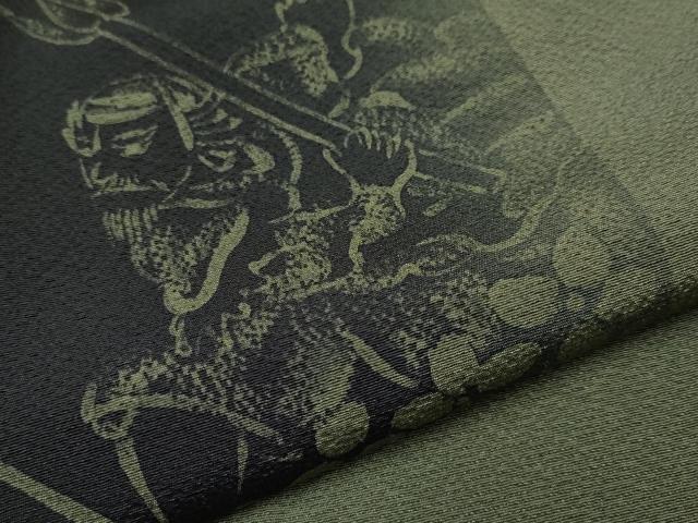 平和屋本店●極上　世界的人形師　辻村寿三郎　ジュサブロー　訪問着　刺繍　七福神　暈し染め　黒地　逸品　CYAA4866s6