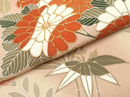 平和屋本店●極上　創業460年・千總　訪問着　駒刺繍　枝花文　暈し染め　金彩　柳鼠色地　逸品　CYAA4867s6