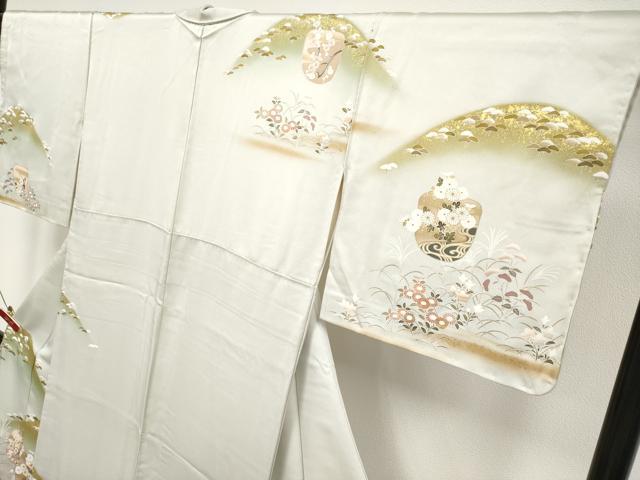 平和屋着物●極上　訪問着　駒刺繍　霞遠山草花文　金彩　逸品　未使用　CYAA4868s6
