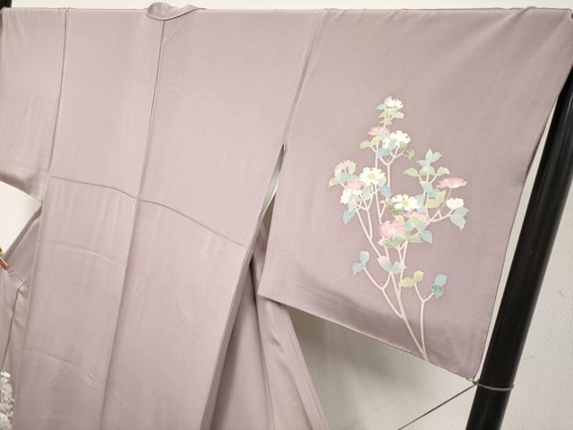 平和屋本店●極上　本加賀友禅作家　野路博　訪問着　枝花文　薄柿色地　逸品　CYAA4869s6