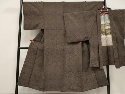 平和屋着物●極上　男性　紬　アンサンブル　色無地　憲法色地　逸品　CYAA4871s6