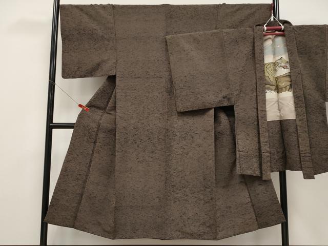 平和屋着物●極上　男性　紬　アンサンブル　色無地　憲法色地　逸品　CYAA4871s6