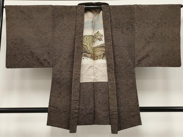 平和屋着物●極上　男性　紬　アンサンブル　色無地　憲法色地　逸品　CYAA4871s6