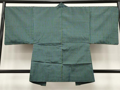 平和屋着物●極上　男性　紬　アンサンブル　縞　逸品　CYAA4872s6
