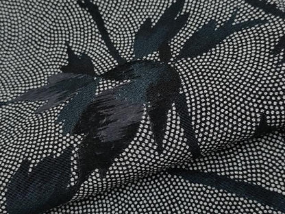 平和屋本店▽極上　人間国宝　小宮康孝　訪問着　江戸小紋　単衣　刺繍　枝花文　黒地　逸品　CYAA4877s6