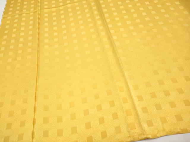 平和屋本店▽極上 京都染織メーカー・貴久樹謹製　野蚕糸　ナチュラルタッサー　色無地　単衣　山吹色　証紙付き　逸品　未使用 CYAA4882s6