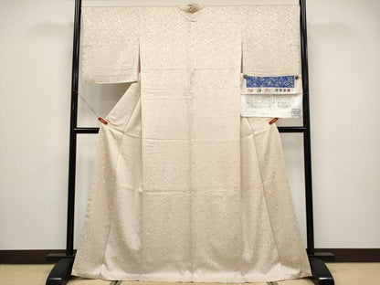 平和屋着物●極上　BANKANわものや　色無地　背抜き仕立て　ミロ　星座　亜麻色　シャンパンゴールド　反端付き　逸品　未使用　CYAA4883s6