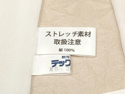 平和屋着物●極上　BANKANわものや　色無地　背抜き仕立て　ミロ　星座　亜麻色　シャンパンゴールド　反端付き　逸品　未使用　CYAA4883s6