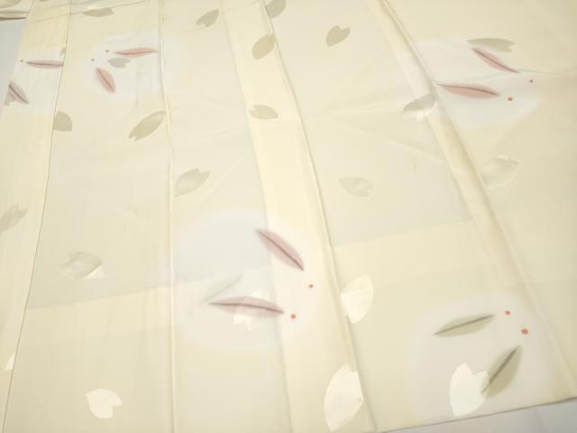 平和屋着物●上質な長襦袢　無双仕立て　兎　砥粉色地　半衿刺繍　逸品　未使用　CYAA4888s6