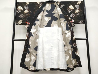 平和屋着物●極上　男性　長襦袢　単衣　友禅の美　幽玄　般若　反端付き　逸品　CYAA4889s6
