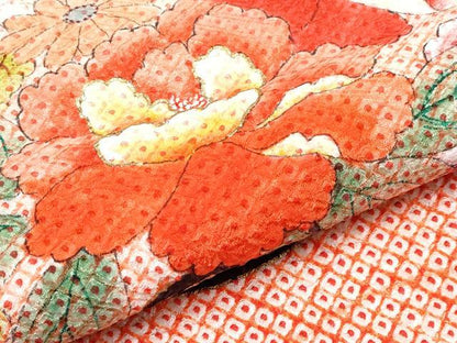 平和屋着物[]極上　七五三　女の子　7歳　祝着・長襦袢セット　手描き　総絞り　花車文　金彩　逸品　CYAA4890s6