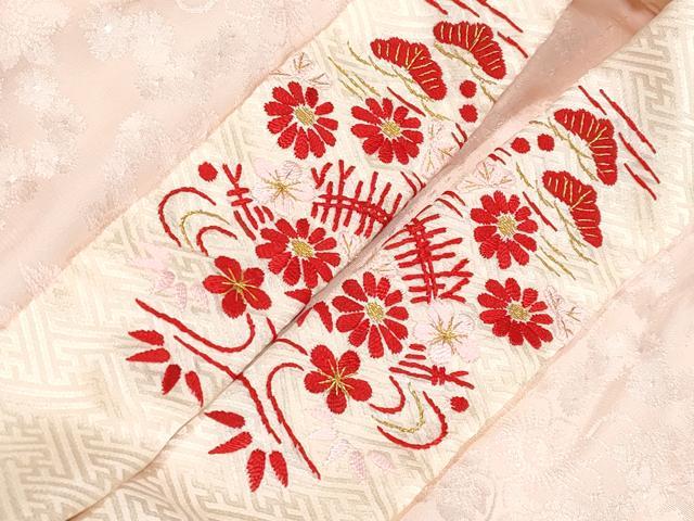 平和屋着物[]極上　七五三　女の子　7歳　祝着・長襦袢セット　手描き　総絞り　花車文　金彩　逸品　CYAA4890s6