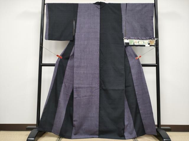 平和屋本店●極上　本場結城紬　重要無形文化財　間道　証紙付き　逸品　CYAA5104s6