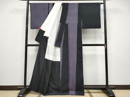 平和屋本店●極上　本場結城紬　重要無形文化財　間道　証紙付き　逸品　CYAA5104s6