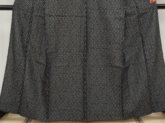 平和屋着物▽極上　京都・西陣　織元ブランド　秦流舎　お召　単衣　衣々　黒地　やまと誂製　反端付き　逸品　未使用　CYAA4893s6