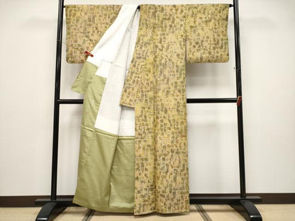 平和屋着物●極上　菅原工房　菅原結作　漢方染紬　絞り　幾何学文様　証紙付き　逸品　CYAA4896s6