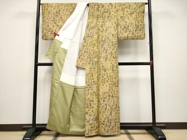 平和屋着物●極上　菅原工房　菅原結作　漢方染紬　絞り　幾何学文様　証紙付き　逸品　CYAA4896s6