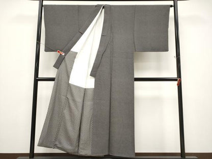 平和屋着物●極上　男性　江戸小紋　蓑亀　黒地　逸品　CYAA4899s6