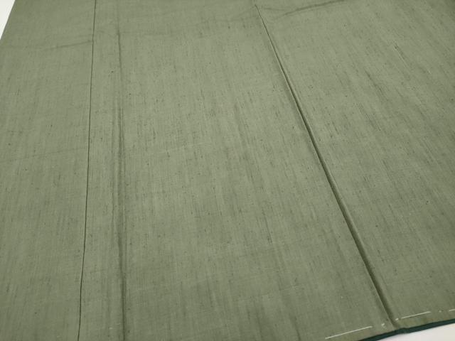 平和屋着物●極上　男性　京都の和装業の老舗一門　千切屋　縹紬　アンサンブル　キングサイズ　鶸茶色　証紙付き　逸品 未使用 CYAA4909s6