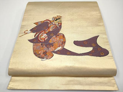 平和屋着物●極上　西陣　紫紘謹製　山口伊太郎　太鼓柄袋帯　栄陵王文　金糸　引箔　逸品　CYAA4915s6