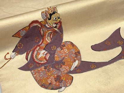 平和屋着物●極上　西陣　紫紘謹製　山口伊太郎　太鼓柄袋帯　栄陵王文　金糸　引箔　逸品　CYAA4915s6