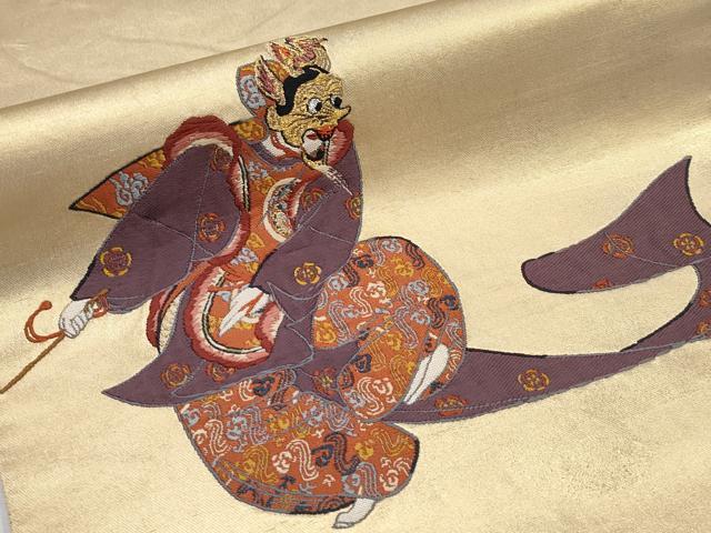 平和屋着物●極上　西陣　紫紘謹製　山口伊太郎　太鼓柄袋帯　栄陵王文　金糸　引箔　逸品　CYAA4915s6