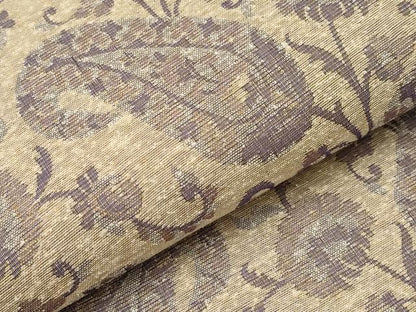 平和屋着物●極上　野蚕シルク　両面　全通柄袋帯　ペイズリー花文　証紙付き　逸品　未使用　CYAA4918s6