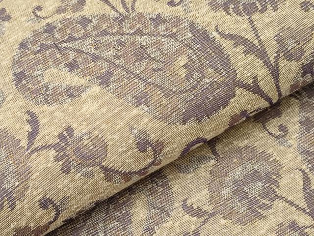 平和屋着物●極上　野蚕シルク　両面　全通柄袋帯　ペイズリー花文　証紙付き　逸品　未使用　CYAA4918s6