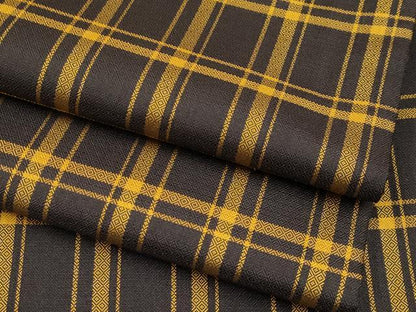 平和屋本店●極上　本場黄八丈　黒八丈　まるまなこ　紬　格子柄　逸品　CYAA4930s6