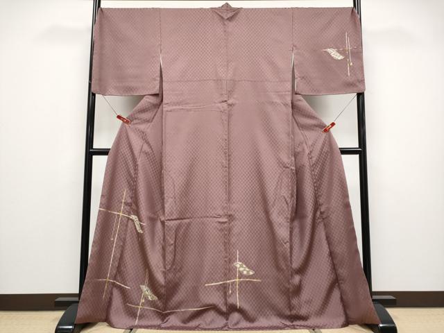 平和屋本店●極上　山口美術織物　皇室　伊勢神宮御用　西陣織　訪問着　総刺繍　誰が袖花文　金糸　煤竹色地　逸品　CYAA4934s6