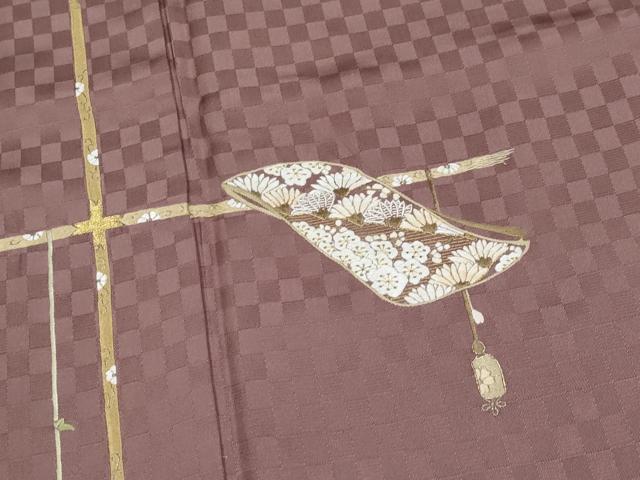 平和屋本店●極上　山口美術織物　皇室　伊勢神宮御用　西陣織　訪問着　総刺繍　誰が袖花文　金糸　煤竹色地　逸品　CYAA4934s6