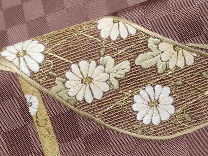 平和屋本店●極上　山口美術織物　皇室　伊勢神宮御用　西陣織　訪問着　総刺繍　誰が袖花文　金糸　煤竹色地　逸品　CYAA4934s6