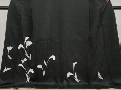 平和屋着物●極上　訪問着　総刺繍　カラー　黒地　逸品　未使用　CYAA4937s6